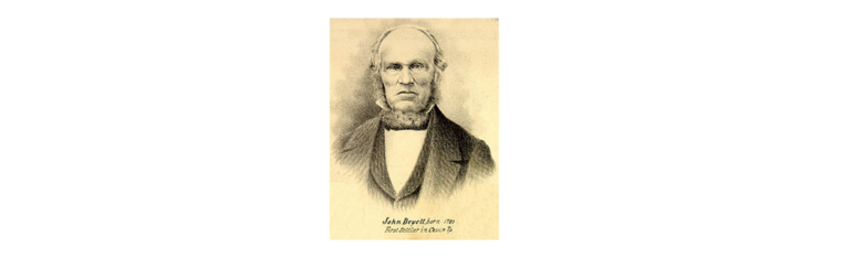 Sepia-toned engraved portrait of a bald, stern-looking man with sideburns in a dark suit, from a 19th-century illustration.